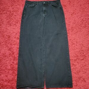 ***BARELY WORN*** Black red wing Y2K grunge unisex baggy pants size 33/29